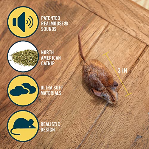 OurPets Play-N-Squeak Mouse Hunter Cat Toys (Interactive Cat Toy & Catnip Toy with Real Mouse Electronic Sound) Perfect Toys for Indoor Cats with Catnip - style: Mouse Hunter (Pack of 1)
