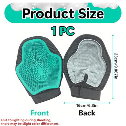 Pet Hair Removal Glove for Horses, 2-in-1 Double-Sided Pet Grooming Glove, Silicone Horse Hair Remover/Shower Grooming Brush to Prevent Electrostatic for Dogs and Cats (Standard Size)