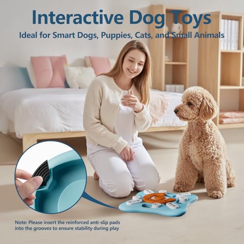 FOXMM Interactive Dog Puzzle Toy - Treat Dispensing Dog Enrichment Toys to Keep Them Busy, Squeaky Cognitive Training & Mental Stimulation, Fun Slow Feeder, Ideal Gifts for Dogs, Puppies, Cats - style: S-Level 2