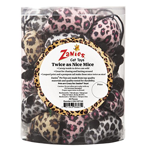 Zanies ZA11071 42 42-Piece Twice as Nice Mice Canister Set Toy