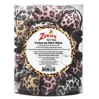 Zanies ZA11071 42 42-Piece Twice as Nice Mice Canister Set Toy