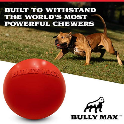 Bully Max Long Lasting Dog Chew Toy for Aggressive Chewers, Large Dogs, Puppies. Pit Bull Toys Guaranteed to Last. Cleans Your Dog's Teeth & Improves Mental Health. - color: Red