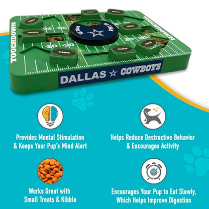 Pets First NFL Dallas Cowboys Large Puzzle Toy - Interactive Dog Treat & Slow Feeding Toy - color: DALLAS COWBOYS, size: Large
