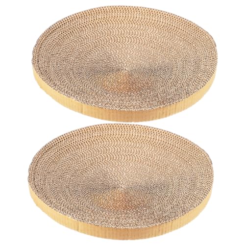 KALLORY 2pcs Replacement Cat Scratcher Pads Corrugated Cardboard Sturdy Wear-Resistant Floor Scratching Board for Indoor Cats Kitten Play and Furniture Protection