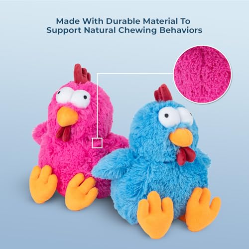 Best Pet Supplies Interactive Squeaky Dog Chew Toy, Ideal Dog Toys for Chewers, Small, Medium & Large Dogs, and Fetch Lovers - Cluck (Fuchsia), Large - color: Cluck (Fuchsia), size: Large