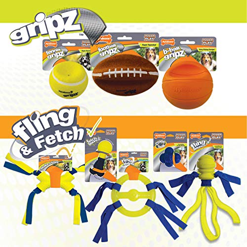 Nylabone Power Play Felt Football Gripz Fetch Toy, Squeaky Ball Chew Toy for Dogs, Medium (1 Count) - size: Medium
