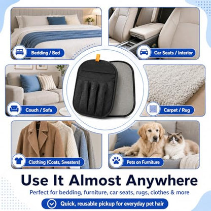 NVNAN 3 PCS Pet Hair Removal Glove and Pet Grooming Glove Kit for Cats & Dogs, Pet Hair Gloves & Dog Washing Gloves ，Reusable Magic Brush Pet Hair Remover Tool for Laundry，Carpet,Car Seat，Couch - color: Big Fabric Pet Hair Gloves+Pet Grooming Brush