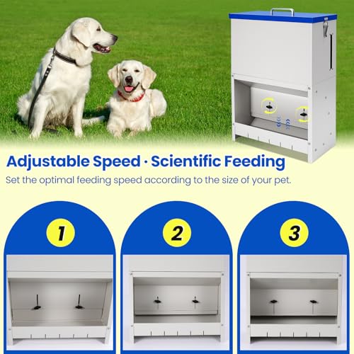 22lbs Gravity Dog Feeder - Automatic Dog Feeder Large Breed Outdoor Pet Feeding Station Auto Dry Food Dispenser for Pet Cat Dogs