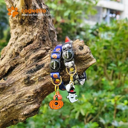 2 Pack Breakaway cat Collars with Bell,Safety Quick Release Pendant Cute Kitten Collar,Adjustable 20-30cm (Halloween4, 20-30cm) - color: Halloween4