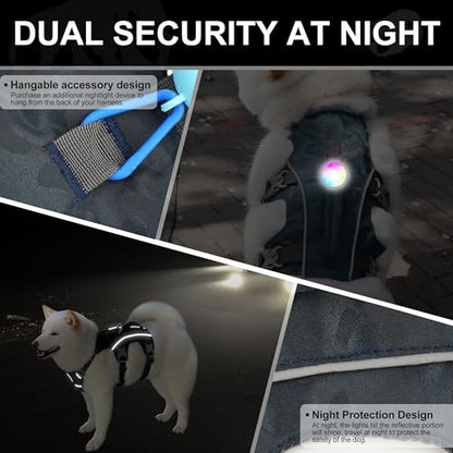 Escape Proof Dog Harness, Lightweight Full Body Pet Vest with Lift Handle and Leash Clip, Reflective Adjustable Small Dog Harness for Daily Walking(Grey,Chest:14-22") - color: Grey, size: XS: Chest 14-22", Fit 8-12 lbs