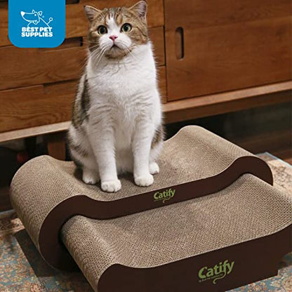 Best Pet Supplies Catify Cat Scratcher, Fun Interactive Scratchers, Posts, Poles, Claw Safe, Furniture Saver Indoor Play Support Natural Cat Behaviors Heavy Duty - Lounger I, 22.875 x 10.25" - color: Lounger I