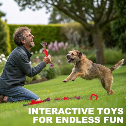 BINGPET 8 Pack Dog Rope Toys for Small to Medium Dogs, Interactive Dog Toys for Teething, Tug of War, Training - color: Red
