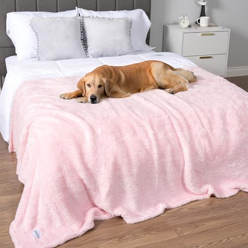 PETAMI Fluffy Fleece CAT and Dog Throw Blanket, Pink, X-Large - color: Pink, size: X-Large (60x80)