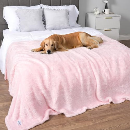 PETAMI Fluffy Fleece CAT and Dog Throw Blanket, Pink, X-Large - color: Pink, size: X-Large (60x80)