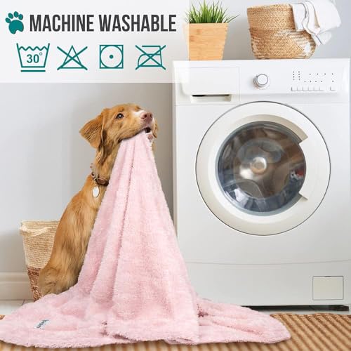 PETAMI Fluffy Fleece CAT and Dog Throw Blanket, Pink, Medium - color: Pink, size: Medium (29x40)