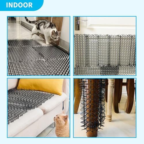10 Pack 16 x 8 Inch Cat Scat Mat with Spikes, Scat Mat for Cats Cat Deterrent Mat Digging Stopper Repellent Spike Mat - size: 10 Pack