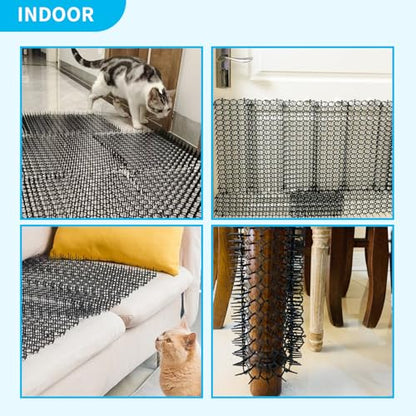 10 Pack 16 x 8 Inch Cat Scat Mat with Spikes, Scat Mat for Cats Cat Deterrent Mat Digging Stopper Repellent Spike Mat - size: 10 Pack