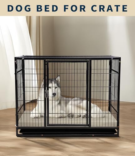 Waterproof Dog Bed for Crate Pad, Leather Brown Hair Resistant Dog Beds with Wipeable Covers, Easy Clean Large Mattress Pet Mat - color: brown, size: 33"L x 22"W x 3"Th