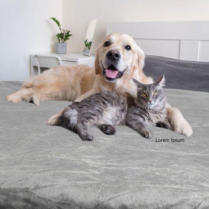 Waterproof Pet Blanket - 50x60-Inch Reversible Sherpa Fleece Throw Protects Couches, Cars, and Beds from Spills, Stains, and Fur by PETMAKER (Gray) - color: Gray, size: Small