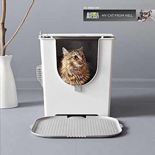 Modkat® Katch Litter Mat for Cats -Traps Litter and Mess, Non-Slip, Easy to Clean, Soft Material, Waterproof, Grey