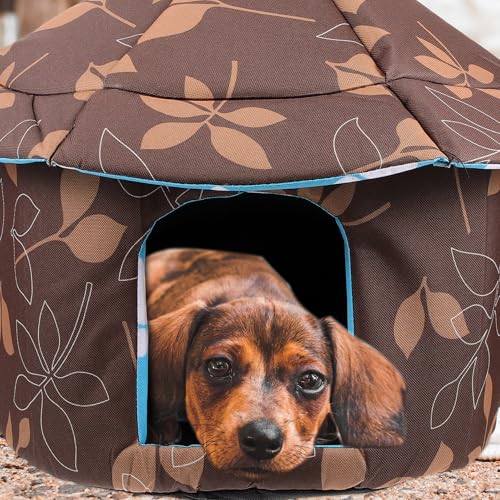 ibasenice Detachable Warm Cat House with Oxford Fabric Waterproof Pet Nest Medium Size for Outdoor and Indoor Use Removable Washable Cat Cushion Sleeping Bed