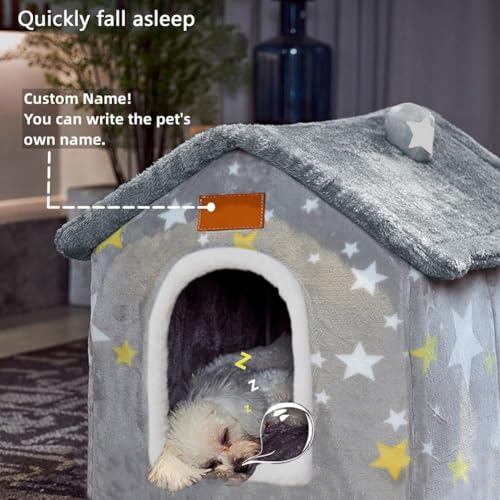 Dog House Indoor, Foldable Soft Kennel Bed with Cushion for Small Medium Large Dogs Cats, Winter Warm Cat Nest Puppy Cave (XL-Within 40 lbs) - size: XL-within 40 lbs