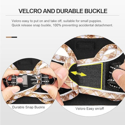 Mercano Soft Mesh Dog Harness and Leash Set, Step-in Reflective Breathable Lightweight Vest Harnesses with Safety Buckle for Small Dogs, Cats (Black Yellow, XXS) - color: Black Yellow, size: XXS (Chest: 9.5"-11.2")
