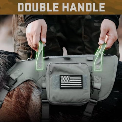 Dog Harness Medium Sized,Tactical Dog Harness with Handle,No Pull Military Style Service Dog Vest with Pockets Adjustable for Medium Dogs,Gray,Chest 15.5-25.5" - color: Gray, size: S:Chest 17-25",Fit 20-35lbs