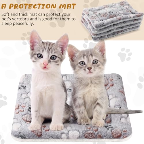 Tuanse 4 Pack Ultra Soft Dog Cat Bed Mat Small Animal Guinea Pig Bed with Cute Print Reversible Fleece Dog Crate Kennel Pad Cozy Washable Thickened Hamster Pet Beds Mat(13 x 19 Inches,Light Gray) - color: Light Gray, size: 13 x 19 Inches
