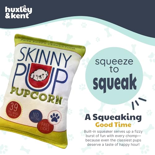 Huxley & Kent Funny Dog Toy w/Squeaker – Power Plush Squeaky Dog Toys for Small, Medium & Large Dogs – Soft Stuffed Animal for Indoor Play & Fetch - Skinny Pup, Small - size: Small, style: Skinny Pup