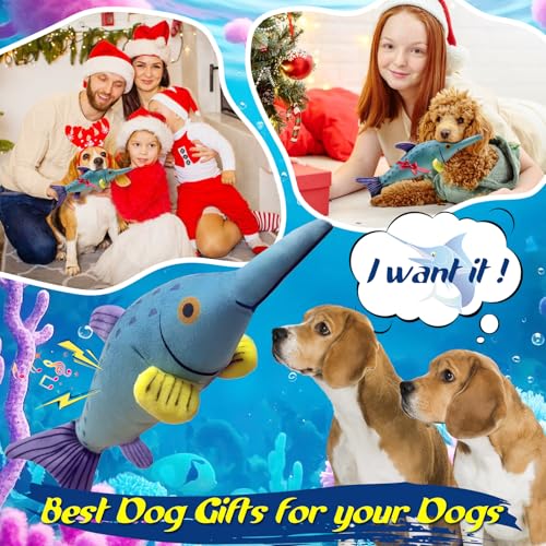 Fuufome Large Squeaky Dog Chew Toy, Ideal Dog Toys for Chewers, for Small and Medium Breed Puppies or Dogs - color: Light blue