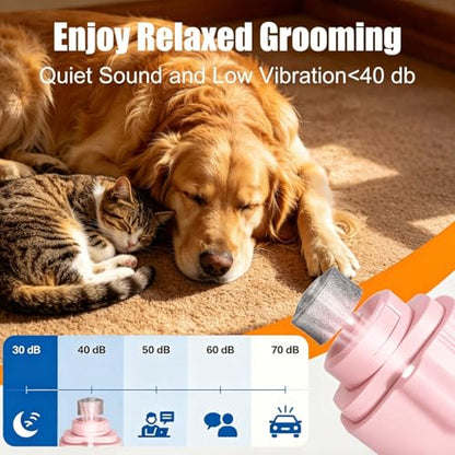 2-in-1 Dog Nail Grinder & Dog Nail Clippers Trimmers for Large Medium Small Dogs Cats Pets Claw Trimmer with LED Lights (Pink) - color: Pink