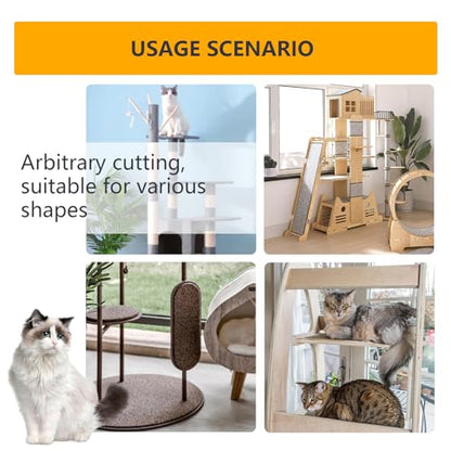 120"x15.8" cat Scratch Furniture Protector Keep Couch Sofa Protection Anti Claws Corner Wall Scratcher Post sisal Scratching mat Carpet pad Cover Fabric Tree Guards remnants (Light Grey)