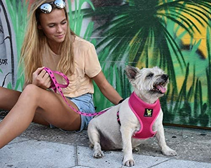 EcoBark Pink Dog Harness - Max Comfort Luxurious Soft Mesh - Over The Head No Pull & No Choke Halter Harness Vest - Eco-Friendly Body Harness - color: Pink