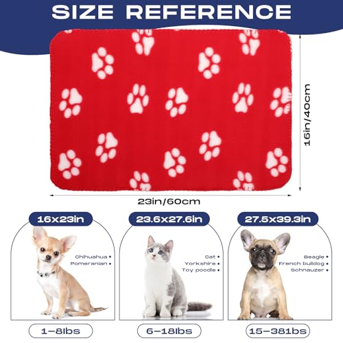 Chumia 28 Pieces Puppy Blanket Bulk Small Fleece Pet Blanket for Puppy Dogs Kitten Cats Pets Soft Warm Paw Print Sleep Mat Bed Covers, 28 Styles(15.75 x 23.63 Inch) - size: 15.75 x 23.63 Inch
