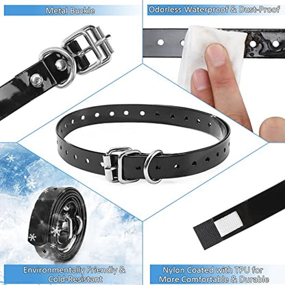 Replacement Collar Strap, Compatible with Petsafe,PATPET,Sportdog,Garmin,Dogtra,etc Most Training Collar/Fence Reciever, 3/4',Adjustable,Metal Buckled,Waterproof (Black Pack2) - color: Black Pack2