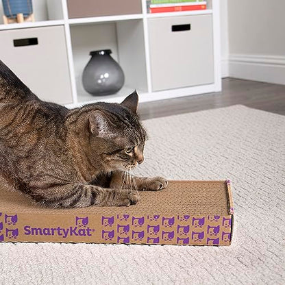 SmartyKat Super Scratcher Corrugated Cat Scratcher and Scratch Pad for Cats, Catnip Infused with Catnip, Scratchers for Indoor Cats and Kittens, Cardboard Scratching Post - size: One Size, style: Rectangle Scratcher