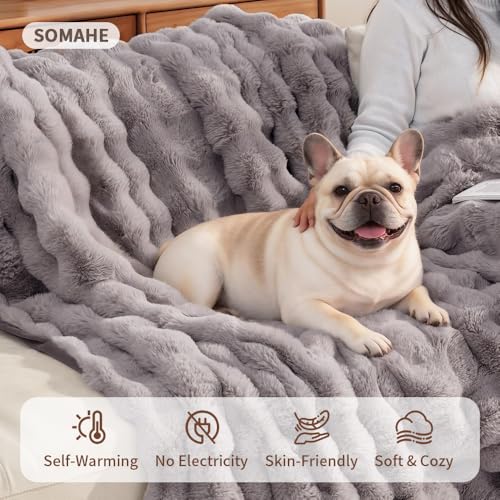 Pet Blanket, Reversible Sherpa & Bubble Fleece Pet Throw, Ultra-Soft Plush for Cats & Small Dogs, Machine Washable, Anti-Static, Warm & Cozy,28"×22" Inch Gray - color: Gray, size: 28"L x 22"W Inches