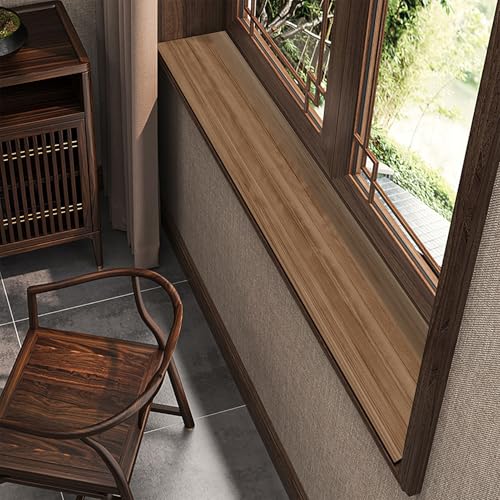 3.9-15.7" Wide Window Sill Protector Mat, PVC Wood Grain Waterproof Dust-Proof Non-Slip Bay Window-Sill Protector Cover Seat Cushion Pad Perch from Dogs Cats Scratching(E,60x10cm(23.6x3.9in)) - color: E, size: 60x10cm(23.6x3.9in)