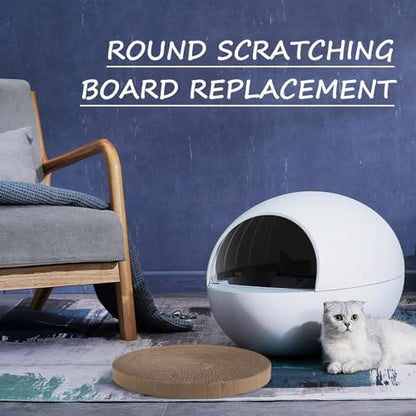 OUNONA Replaceable Round Cat Scratcher Pad Sturdy Corrugated Cardboard Scratch Board Replacement for Indoor Floor Cat Scratcher