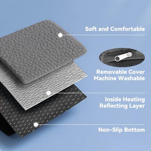 Self Warming Cat Mat Bed, 18 x 23 inch Rectangle Plush Kitten Bed Small Dogs Mat, Non Electric Self Heating Pet Pad Indoor Outdoor, Non-Slip Bottom, Removable, Washable - size: Large(Rectangular)