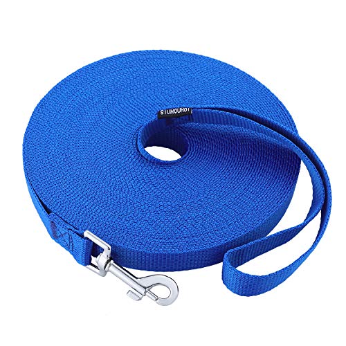 Dog/Puppy Obedience Recall Training Agility Lead - 15ft 20ft 30ft 40ft 50ft Training Leash - Great for Play, Camping, or Backyard - Blue 15ft (15Feet, Blue) - color: Blue, size: 15 Feet