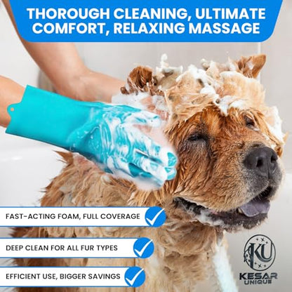 8PCS Pet Grooming & Bathing Kit for Dogs & Cats, Dog Bathing Supplies with Silicone Dog Washing Gloves, Dog Shampoo Brush, Dog Bath Brush Pet Grooming Tools for Shedding, Cleaning & Massage