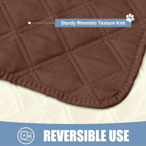 Smiry Waterproof Dog Bed Cover Pet Blanket, Soft Washable Dog Blanket for Furniture Bed Couch Sofa Reversible, Checkered (40"x70", Brown/Beige) - color: Brown/Beige, size: 40x70 Inch