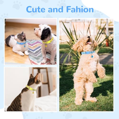 XXS Dog Collar Teacup Dog Collar, Printed Dog Collars, Mini Printed Dog Collars, Teacup Dogs Collars for Small Dogs Cats, Green, 3/8 inch Width - color: Green