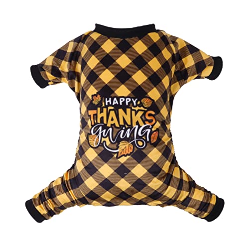 CuteBone Thanksgiving Dog Pajamas Costumes Pet Clothes Cat Apparel Shirt Winter Holiday Cute Pjs Outfits for Doggie Onesies P261XS X-Small - color: Happy Thanksgiving, size: X-Small