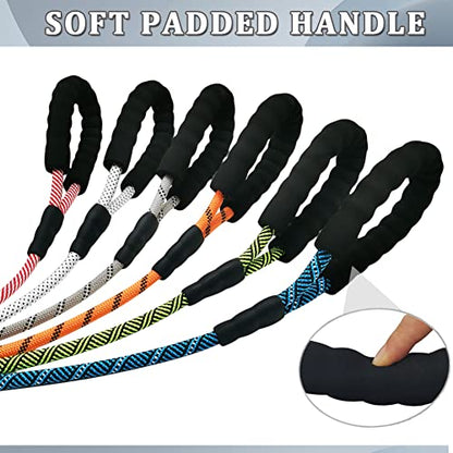 Heavy Duty Rope Dog Leash, 3/4/5/6/7/8/10/12/15 FT Nylon Pet Leash, Soft Padded Handle Thick Lead Leashes for Large Medium Dogs (Blue Black, 1/2" * 10') - color: blue black, size: 1/2" * 10'