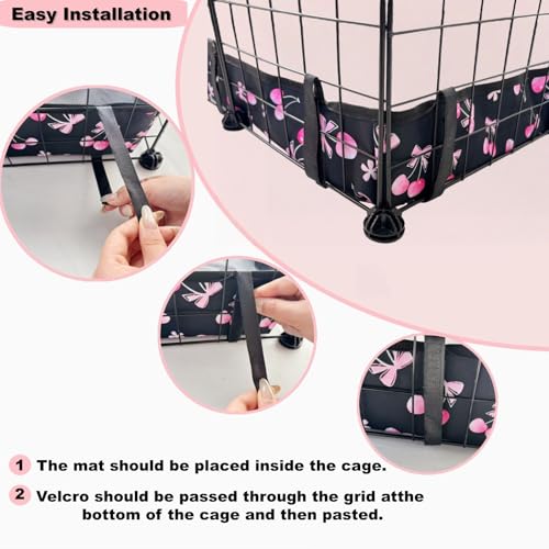 DZWLKJ Guinea Pig Cage Liner,Washable Tarp Bottom Base,Cherry Graphic,42"x56", Reusable for Rabbit, Chinchilla, Hedgehog, Ferret & Other Small Animals. - size: C&C 3x4(42x56 inches)
