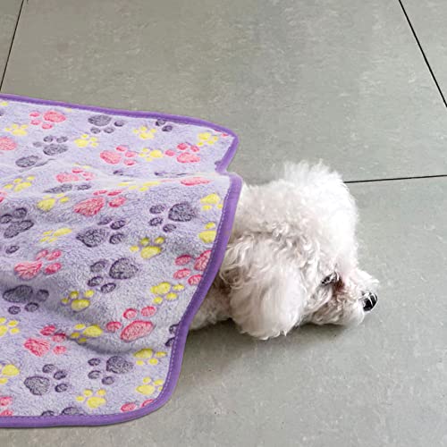6 Pack Puppy Dog Blankets Super Soft Warm Sleep Mat Paw Print Blanket Fleece Pet Blanket Flannel Throw Dog Blankets for Small Dogs Puppy Cats Pets,Small(23"x15") - color: 6 Pack Paw Series, size: Small(23"x15")