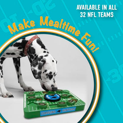 Pets First NFL Carolina Panthers Large Puzzle Toy, Interactive Treat Dispenser, Slow Feeding Toy for Dogs - color: CAROLINA PANTHERS, size: Large